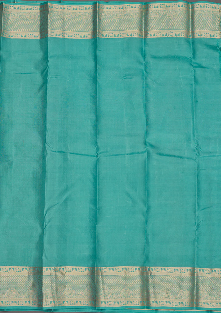 Sea Green Zariwork Pure Silk Saree