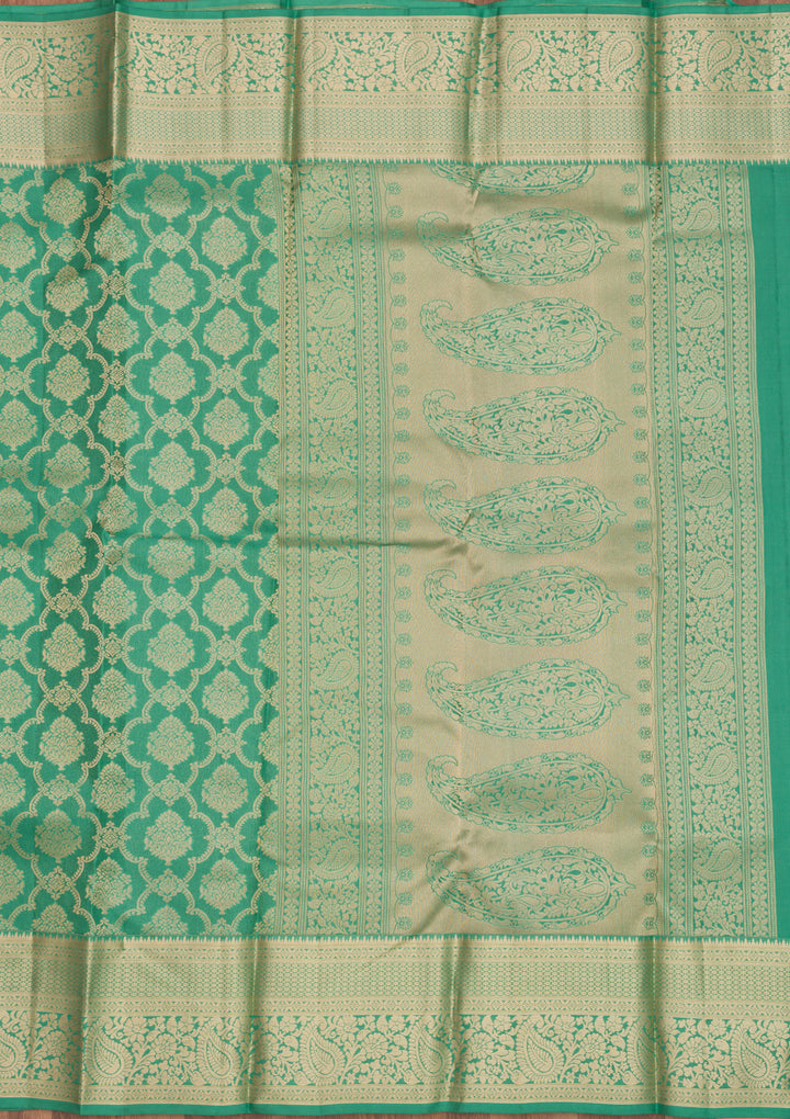 Sea Green Zariwork Pure Silk Saree
