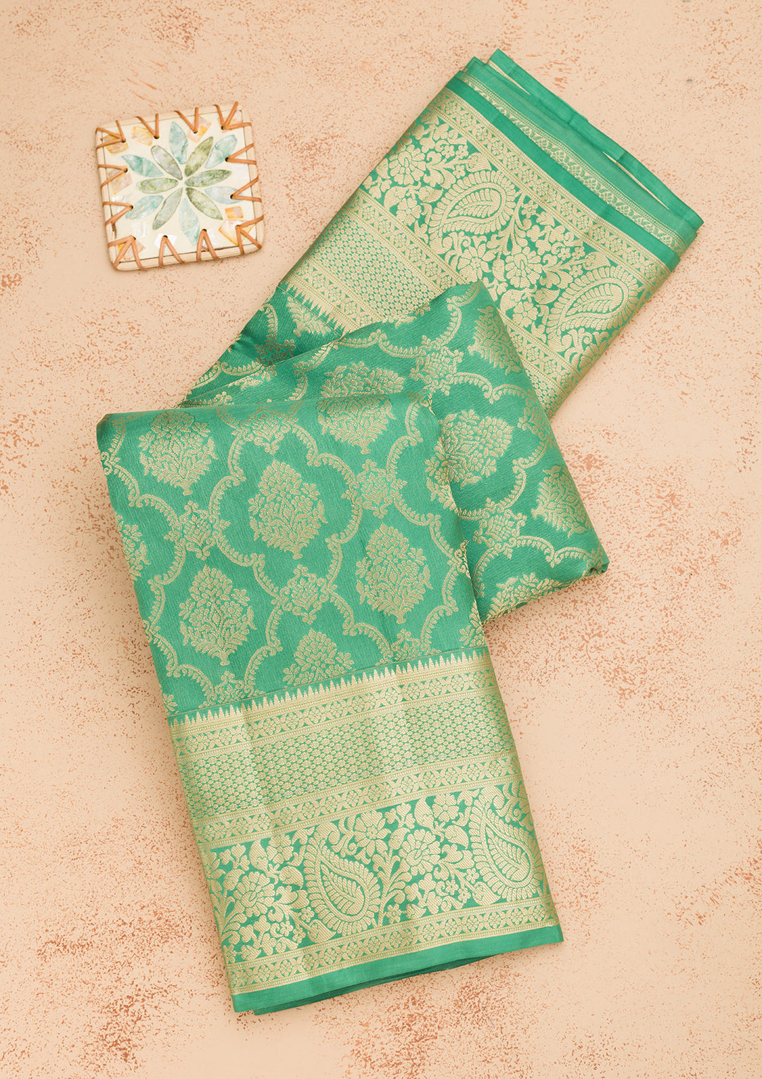 Sea Green Zariwork Pure Silk Saree