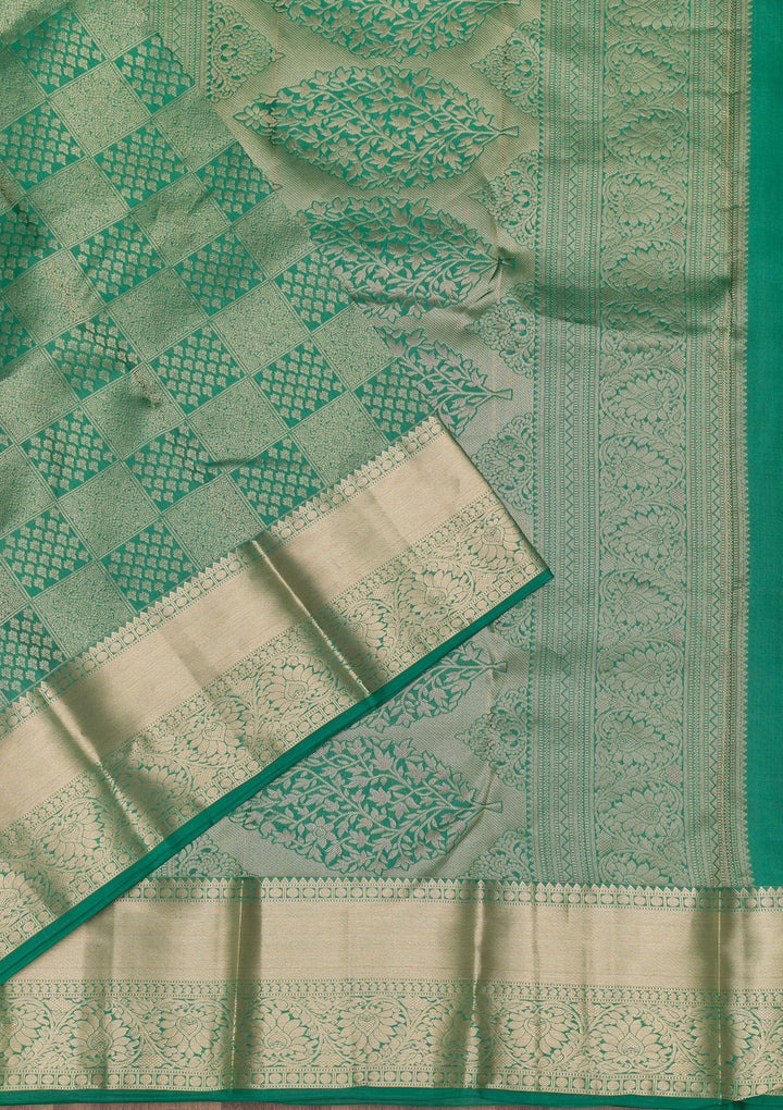 Sea Green Zariwork Pure Silk Saree