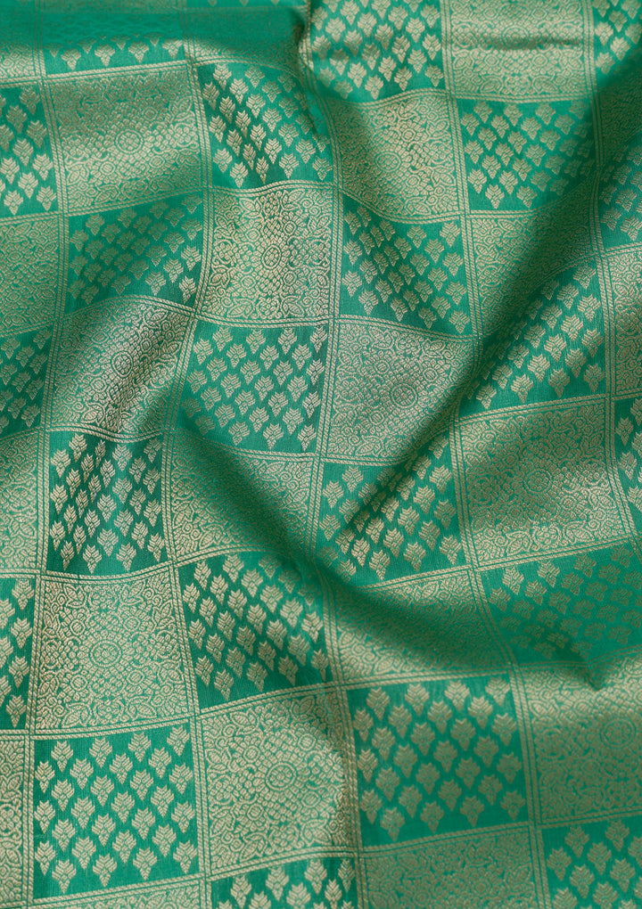 Sea Green Zariwork Pure Silk Saree