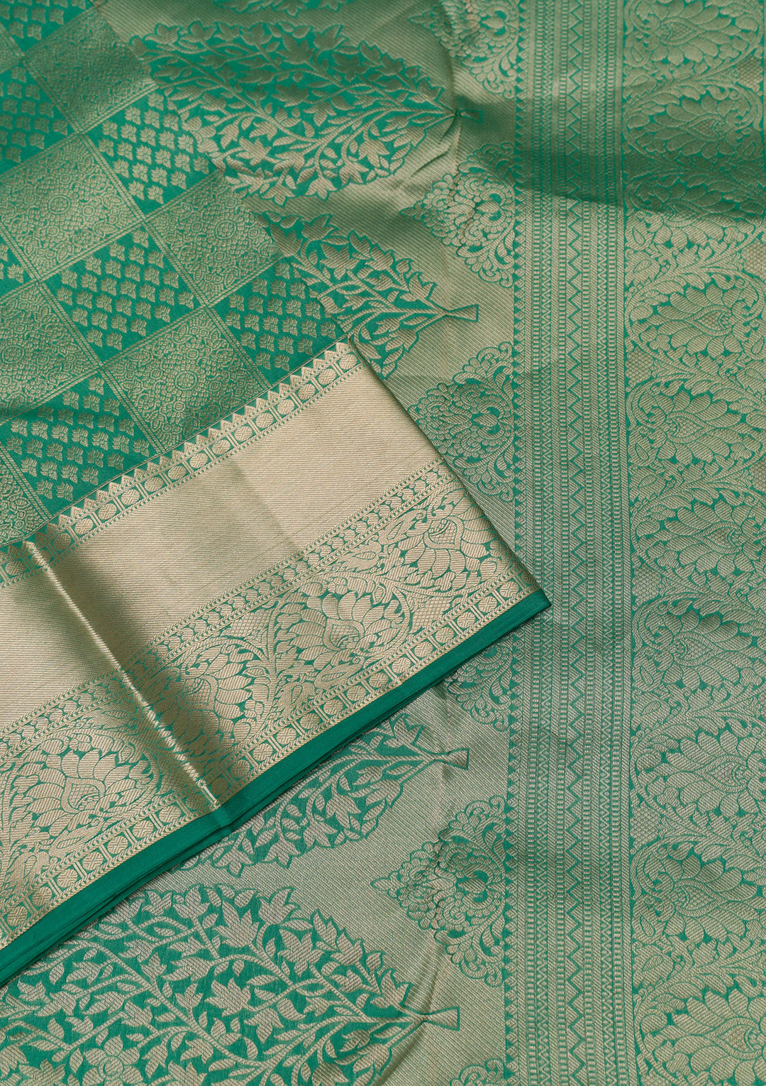 Sea Green Zariwork Pure Silk Saree