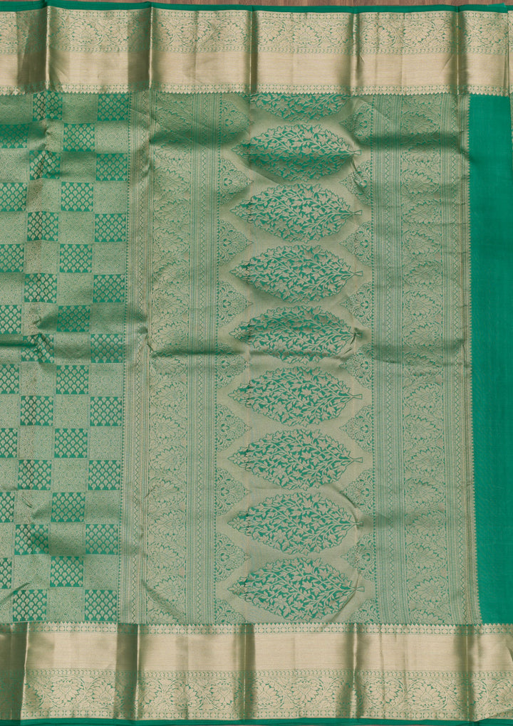 Sea Green Zariwork Pure Silk Saree