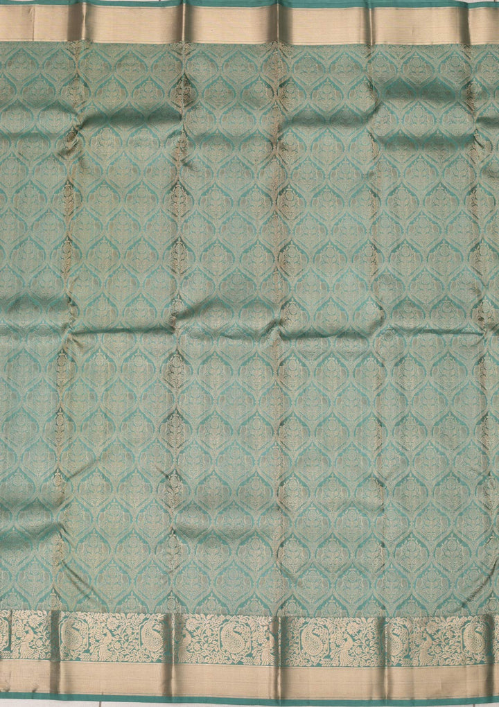 Sea Green Zariwork Banarasi Pure Silk Saree