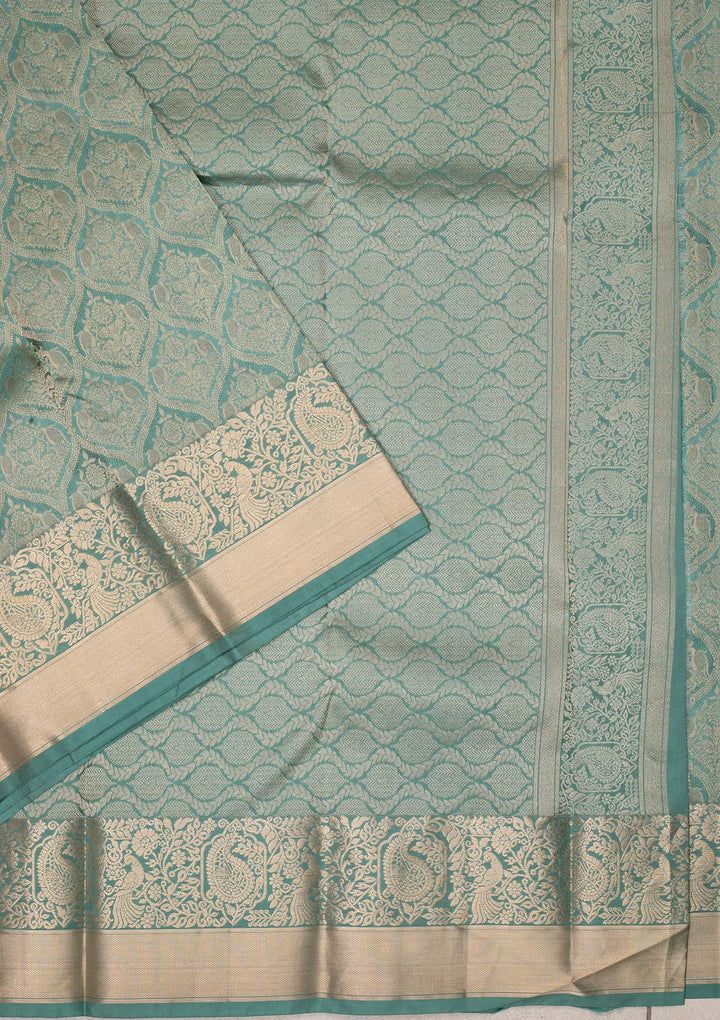 Sea Green Zariwork Banarasi Pure Silk Saree