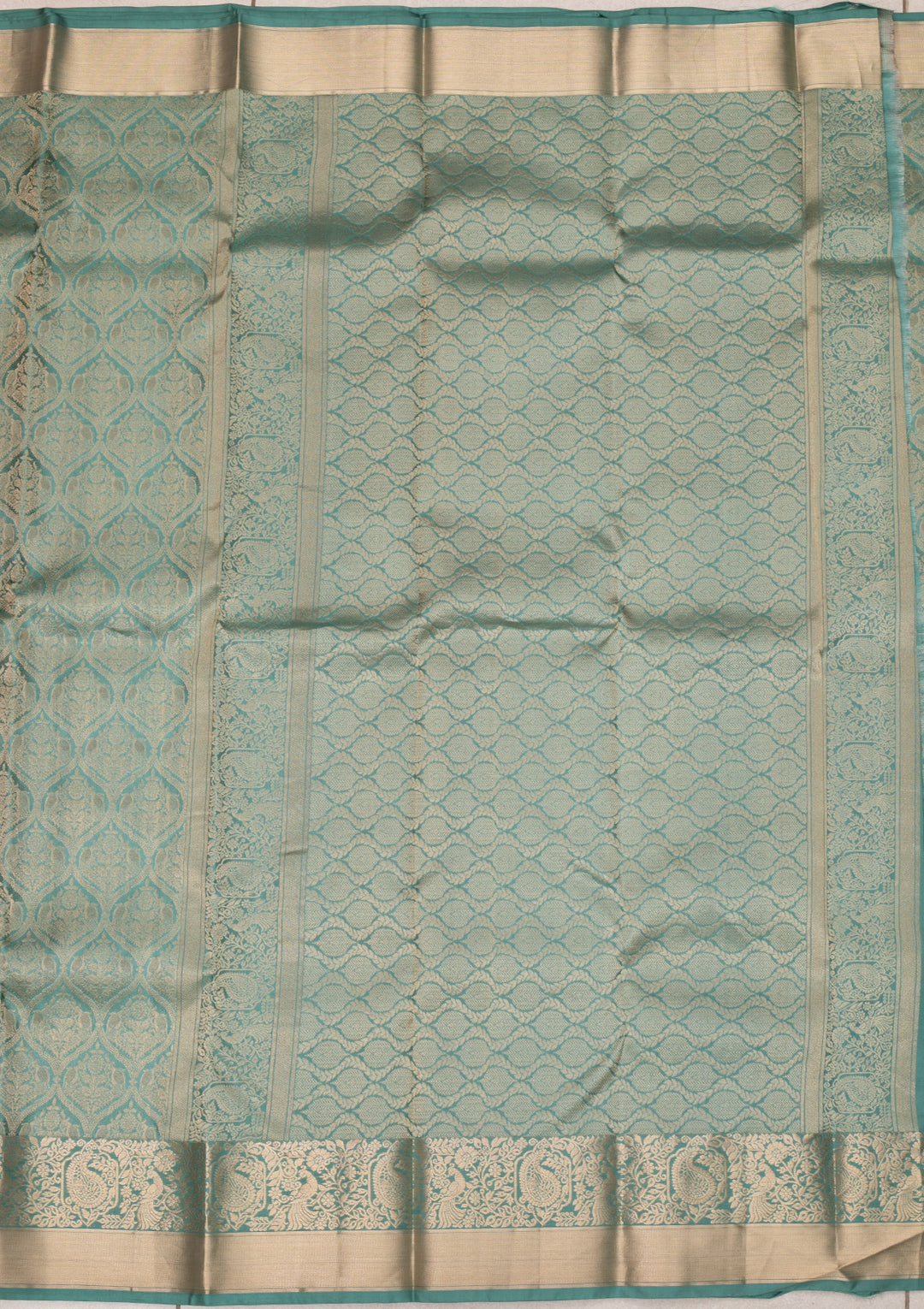Sea Green Zariwork Banarasi Pure Silk Saree