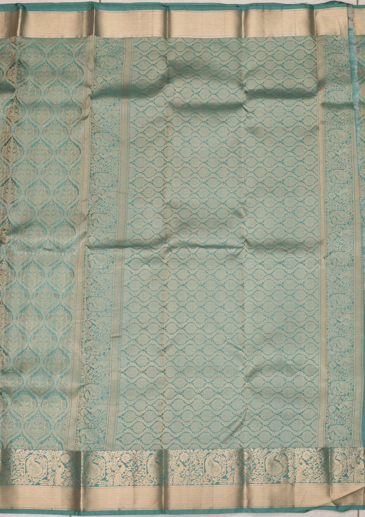 Sea Green Zariwork Banarasi Pure Silk Saree