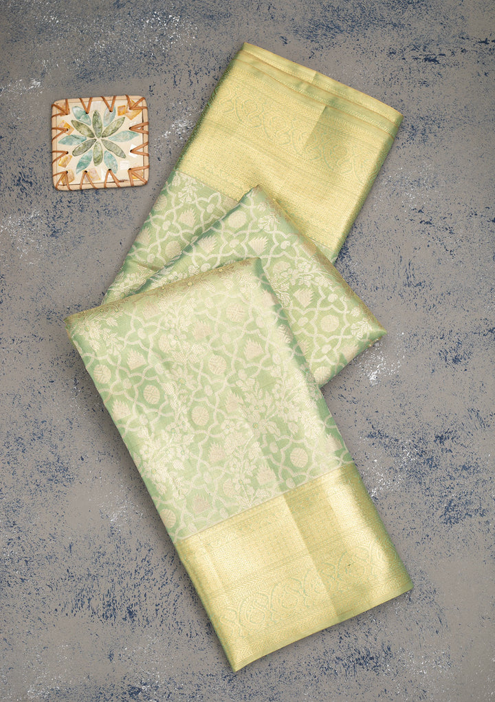 Sea Green Zariwork Kanjivaram Pure Silk Saree