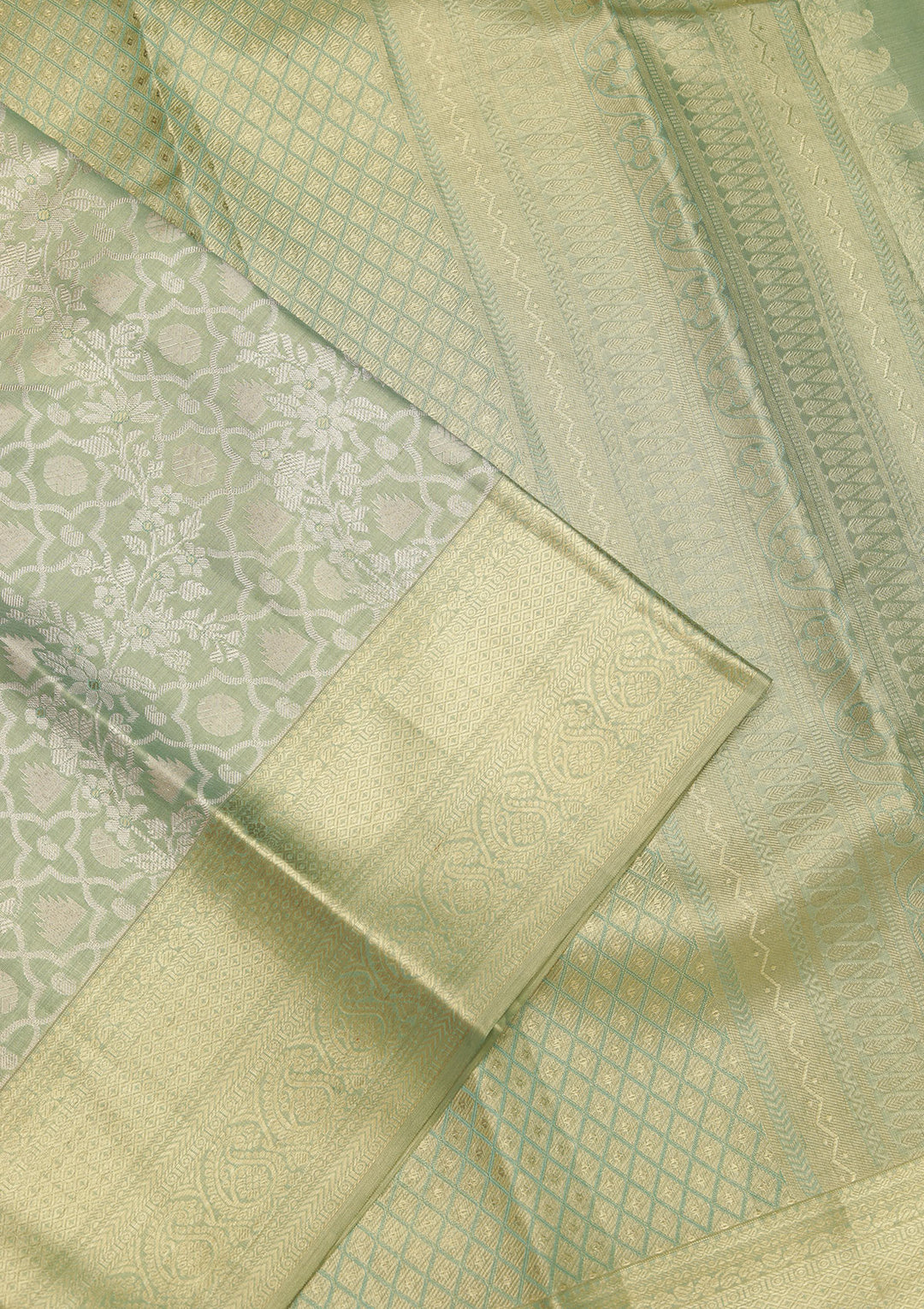 Sea Green Zariwork Kanjivaram Pure Silk Saree
