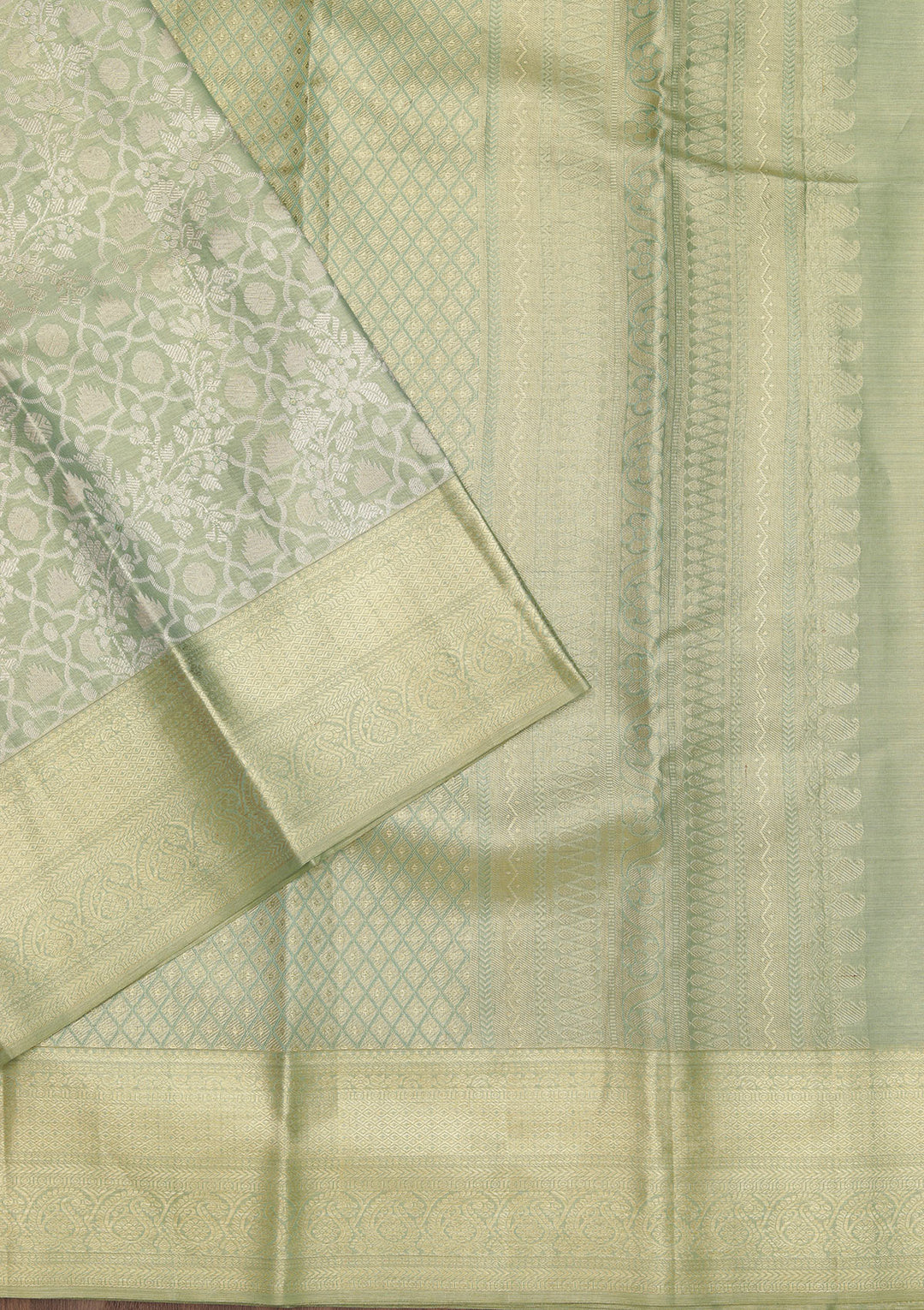 Sea Green Zariwork Kanjivaram Pure Silk Saree