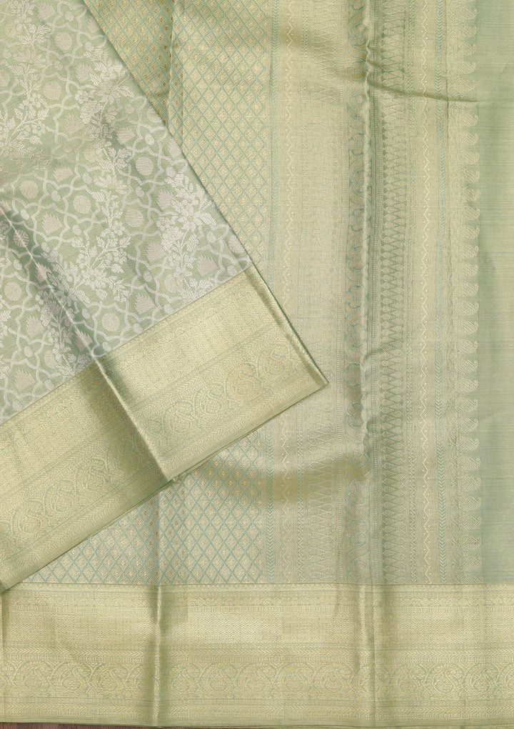 Sea Green Zariwork Kanjivaram Pure Silk Saree