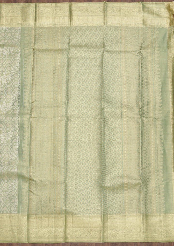 Sea Green Zariwork Kanjivaram Pure Silk Saree