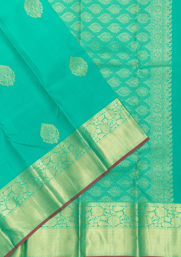 Sea Green Zariwork Pure Silk Saree