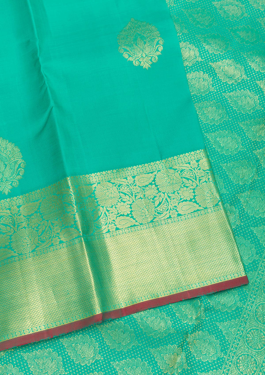 Sea Green Zariwork Pure Silk Saree