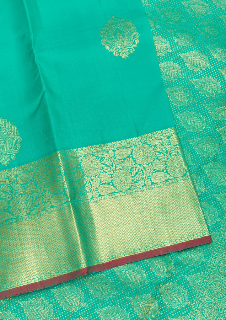 Sea Green Zariwork Pure Silk Saree