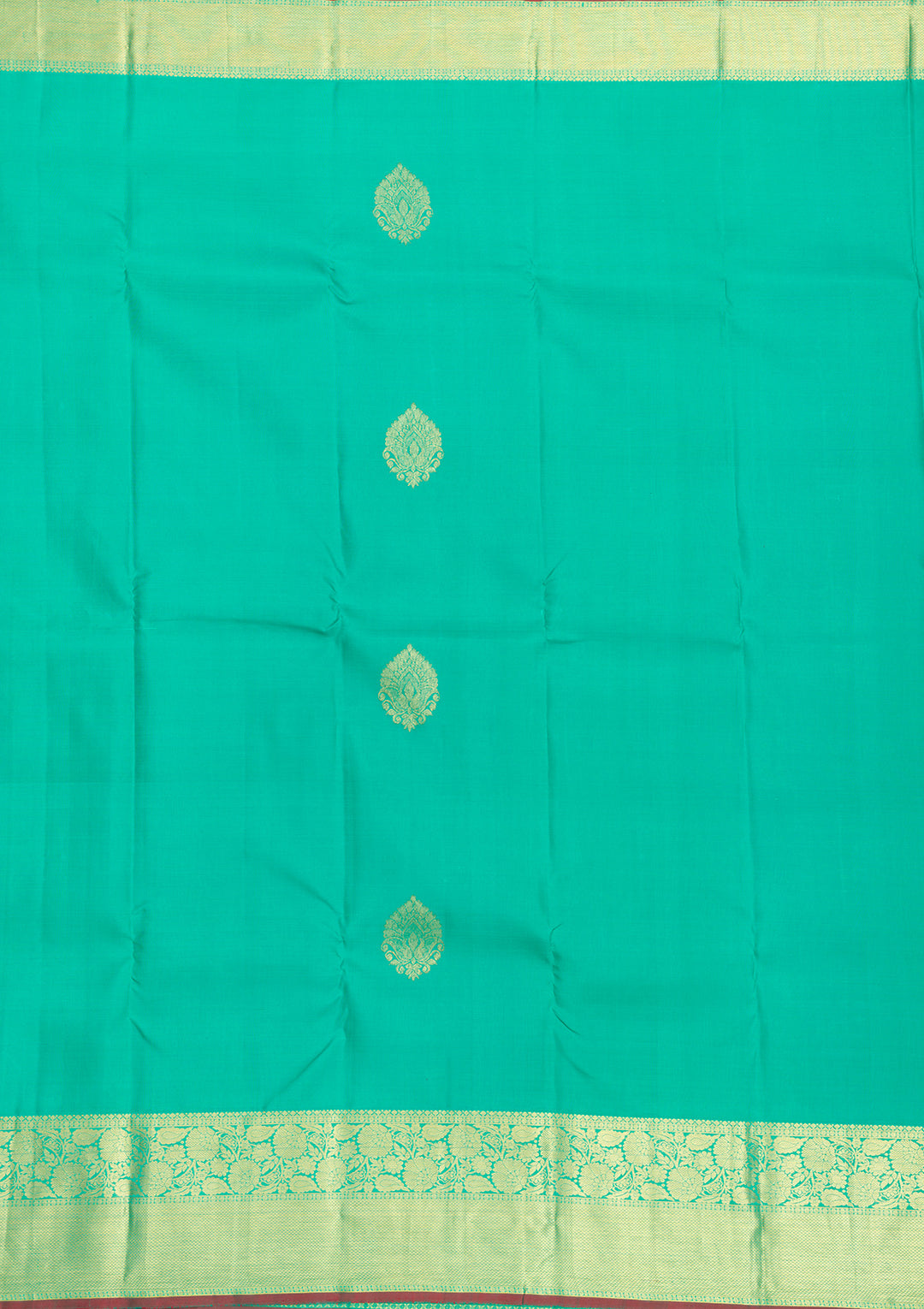Sea Green Zariwork Pure Silk Saree