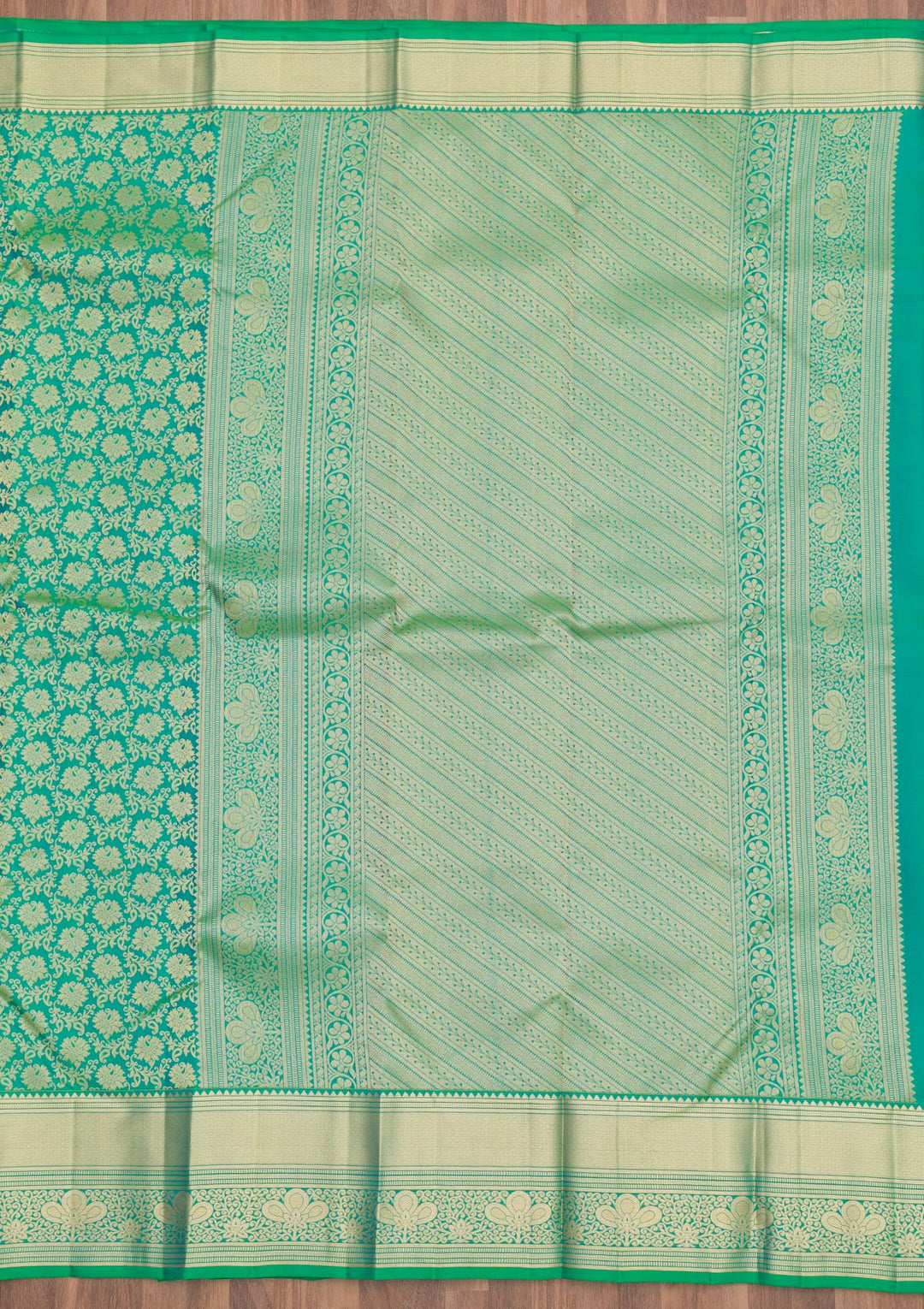 Sea Green Zariwork Pure Silk Saree