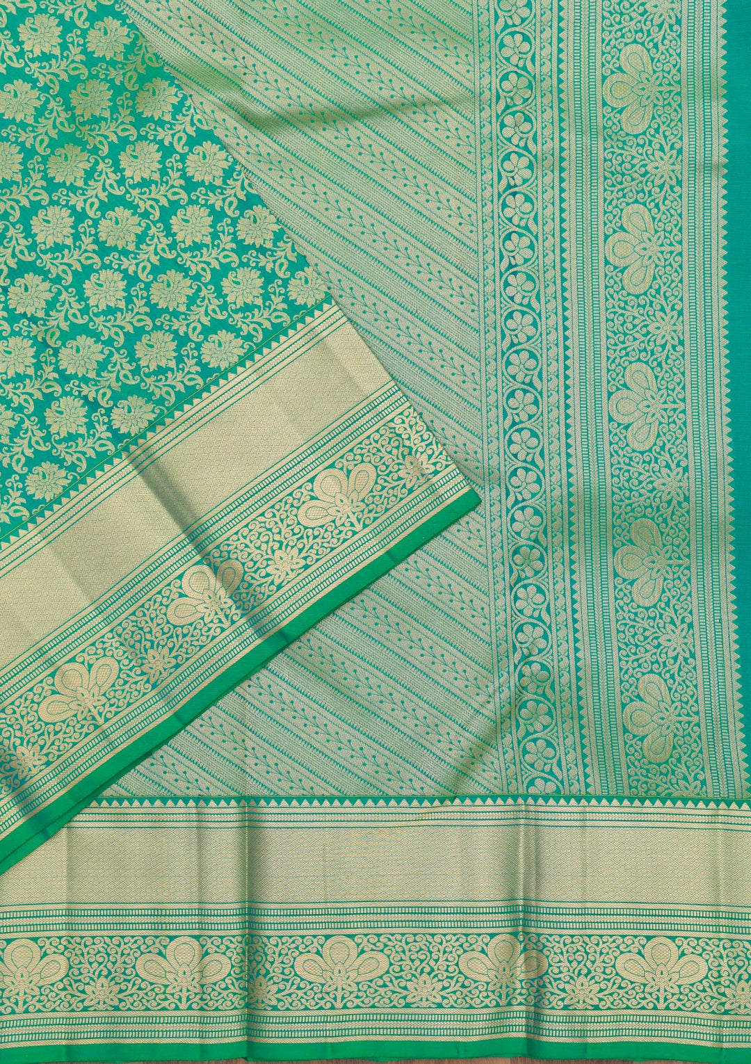 Sea Green Zariwork Pure Silk Saree