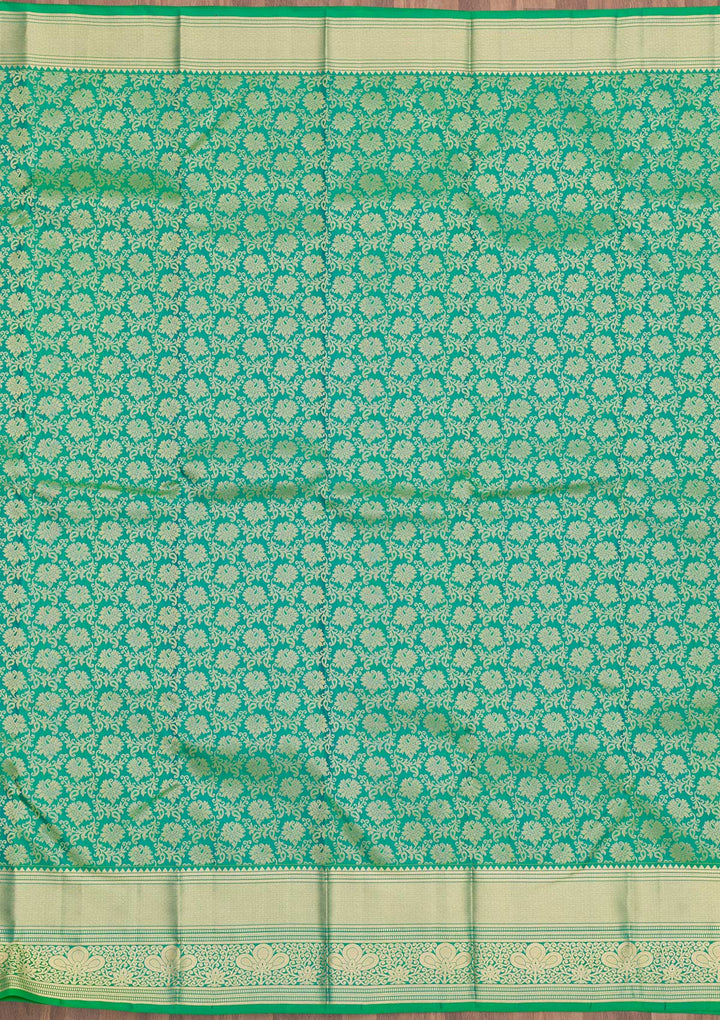 Sea Green Zariwork Pure Silk Saree
