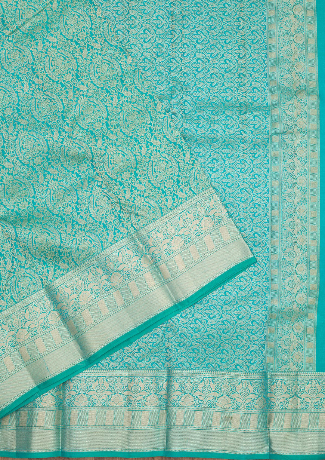 Sea Green Zariwork Pure Silk Saree