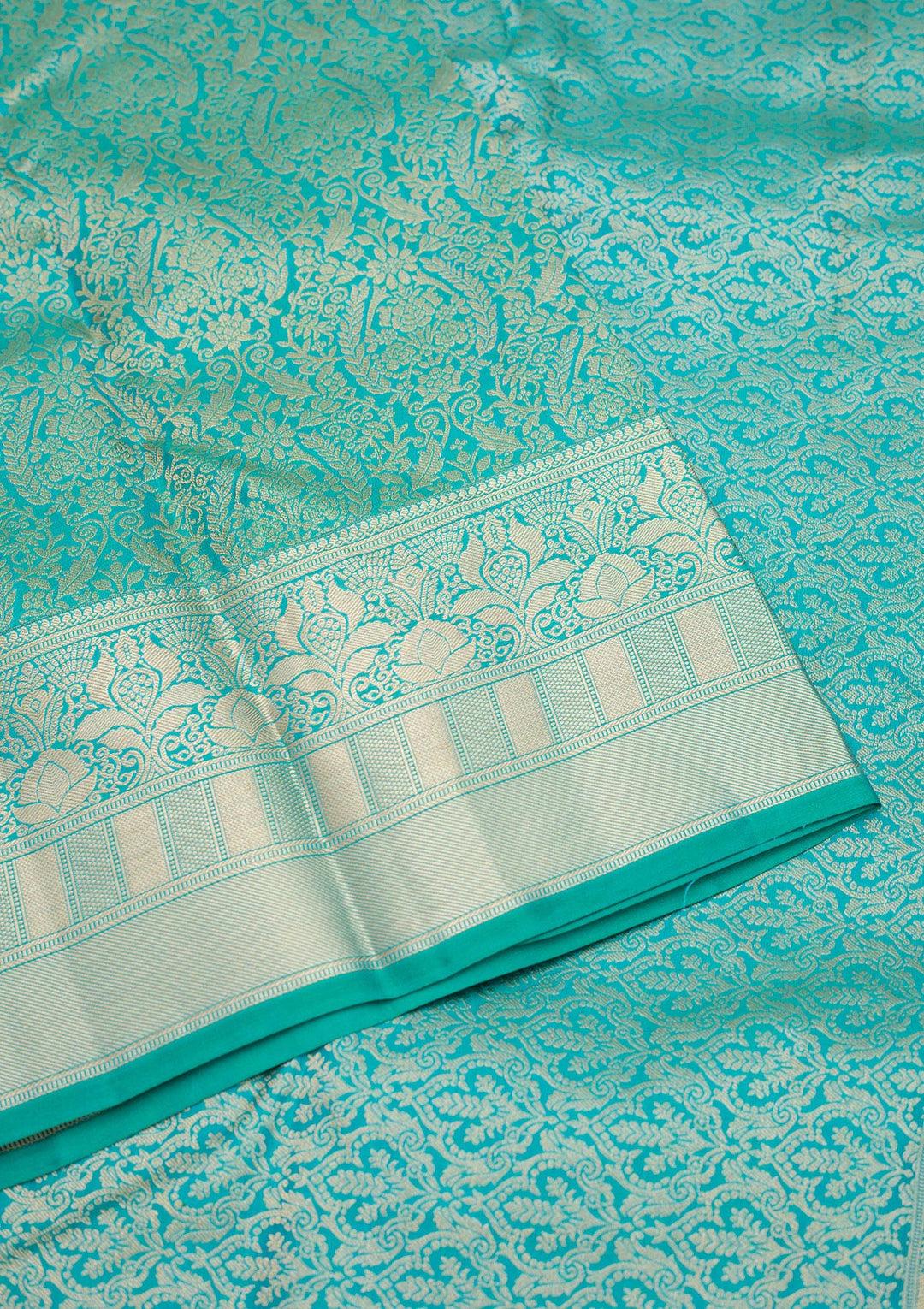 Sea Green Zariwork Pure Silk Saree