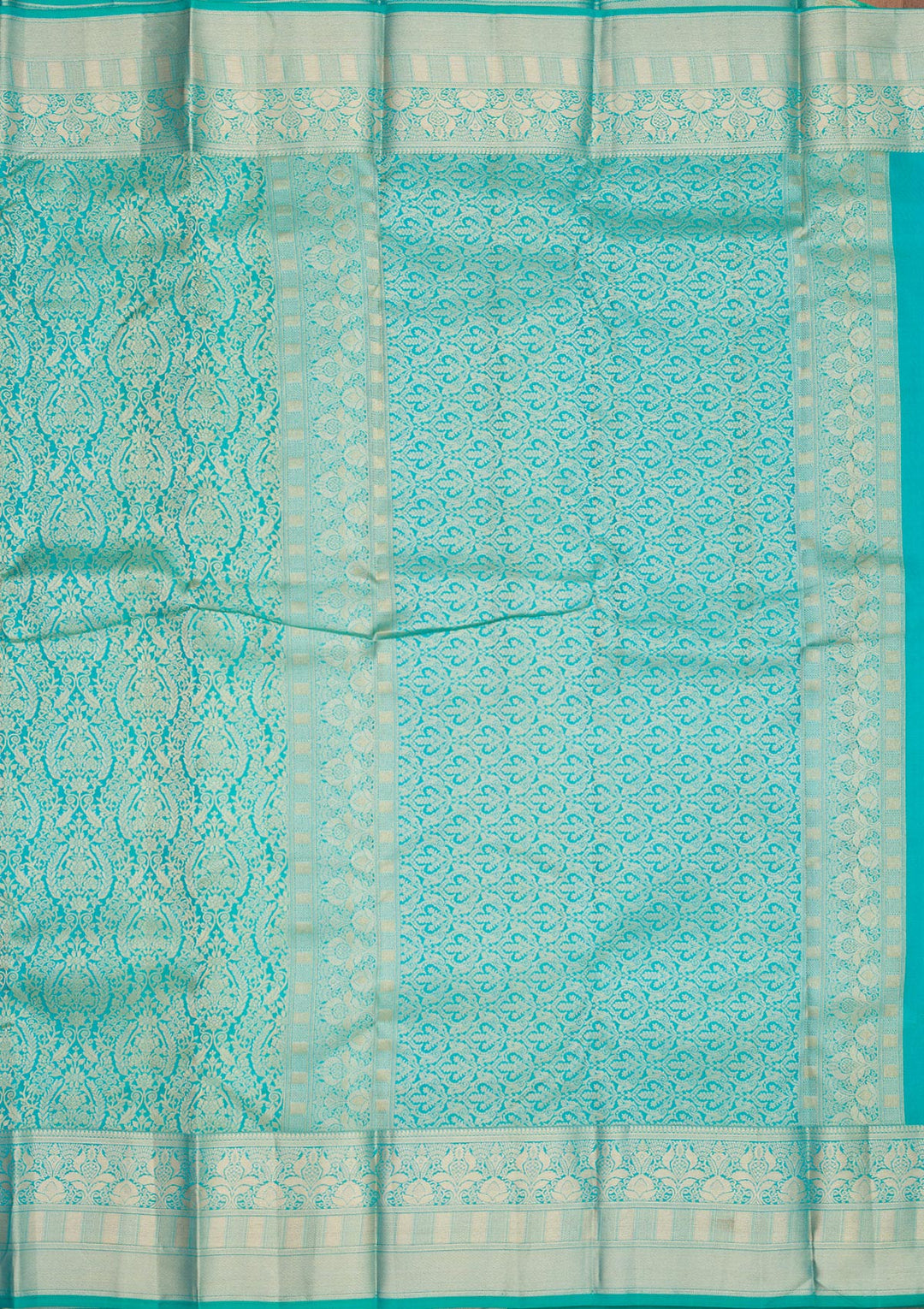 Sea Green Zariwork Pure Silk Saree