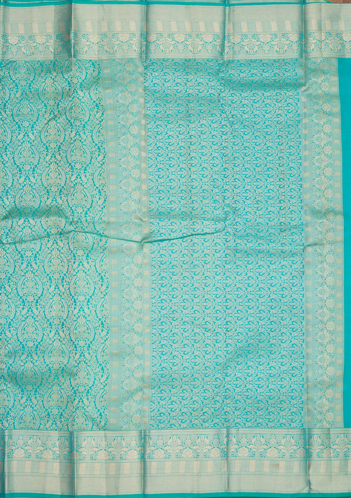 Sea Green Zariwork Pure Silk Saree