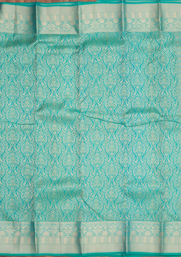 Sea Green Zariwork Pure Silk Saree