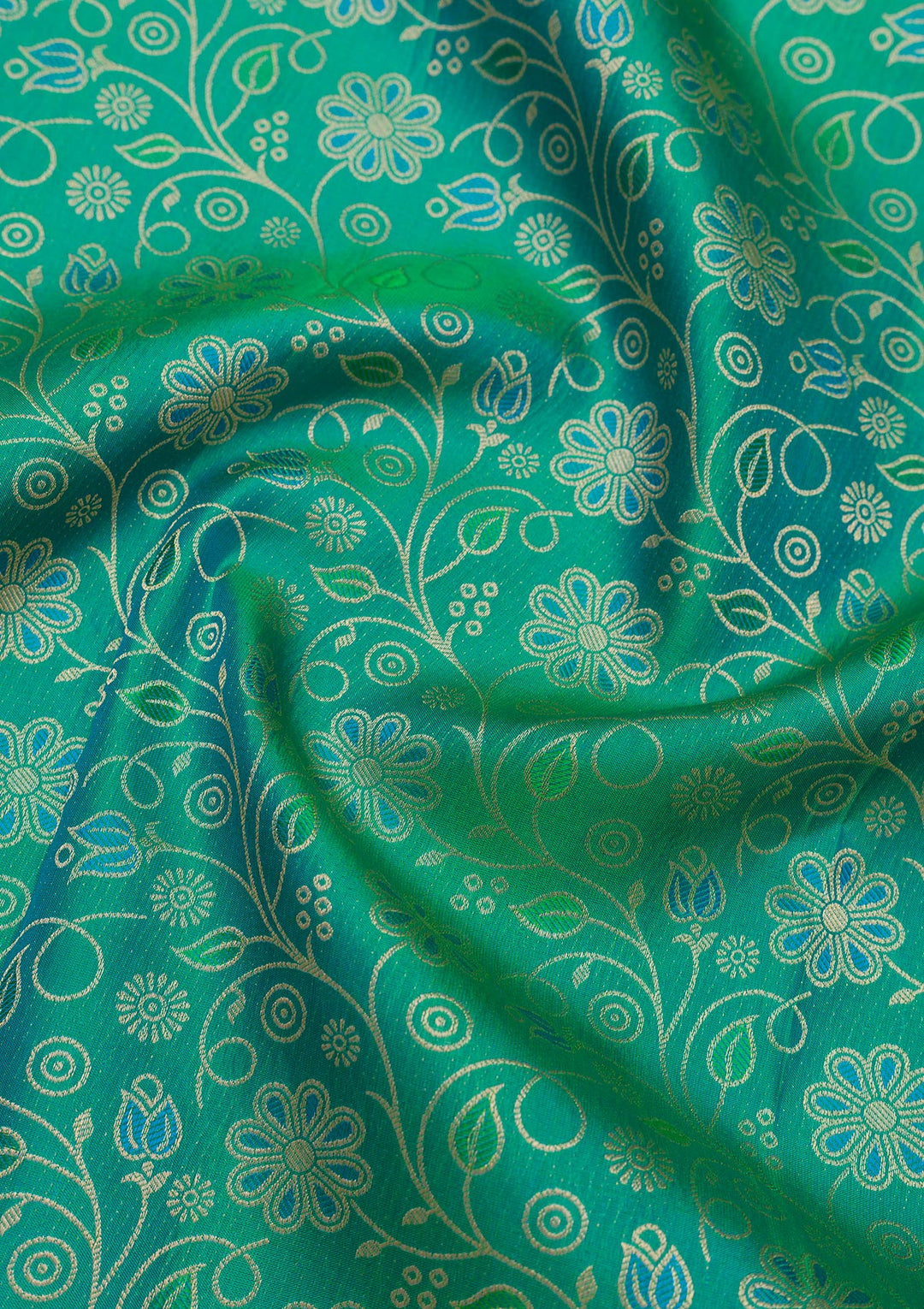 Sea Green Zariwork Pure Silk Saree