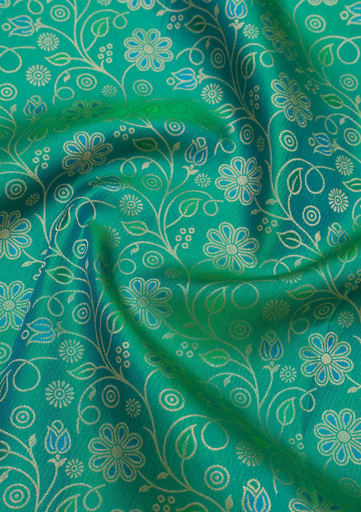 Sea Green Zariwork Pure Silk Saree