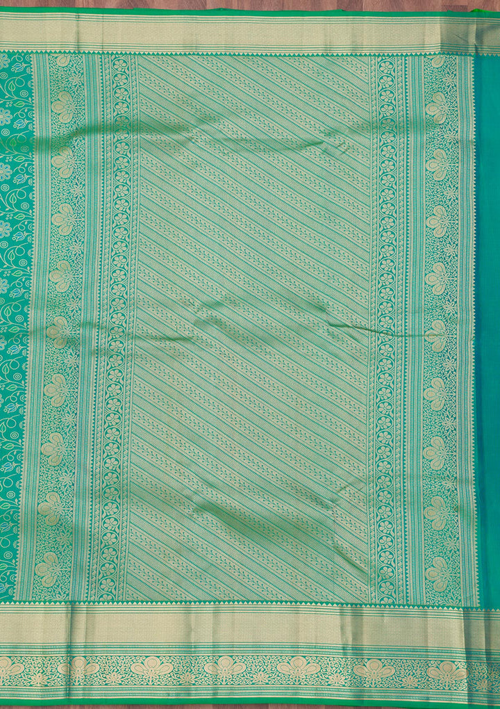 Sea Green Zariwork Pure Silk Saree