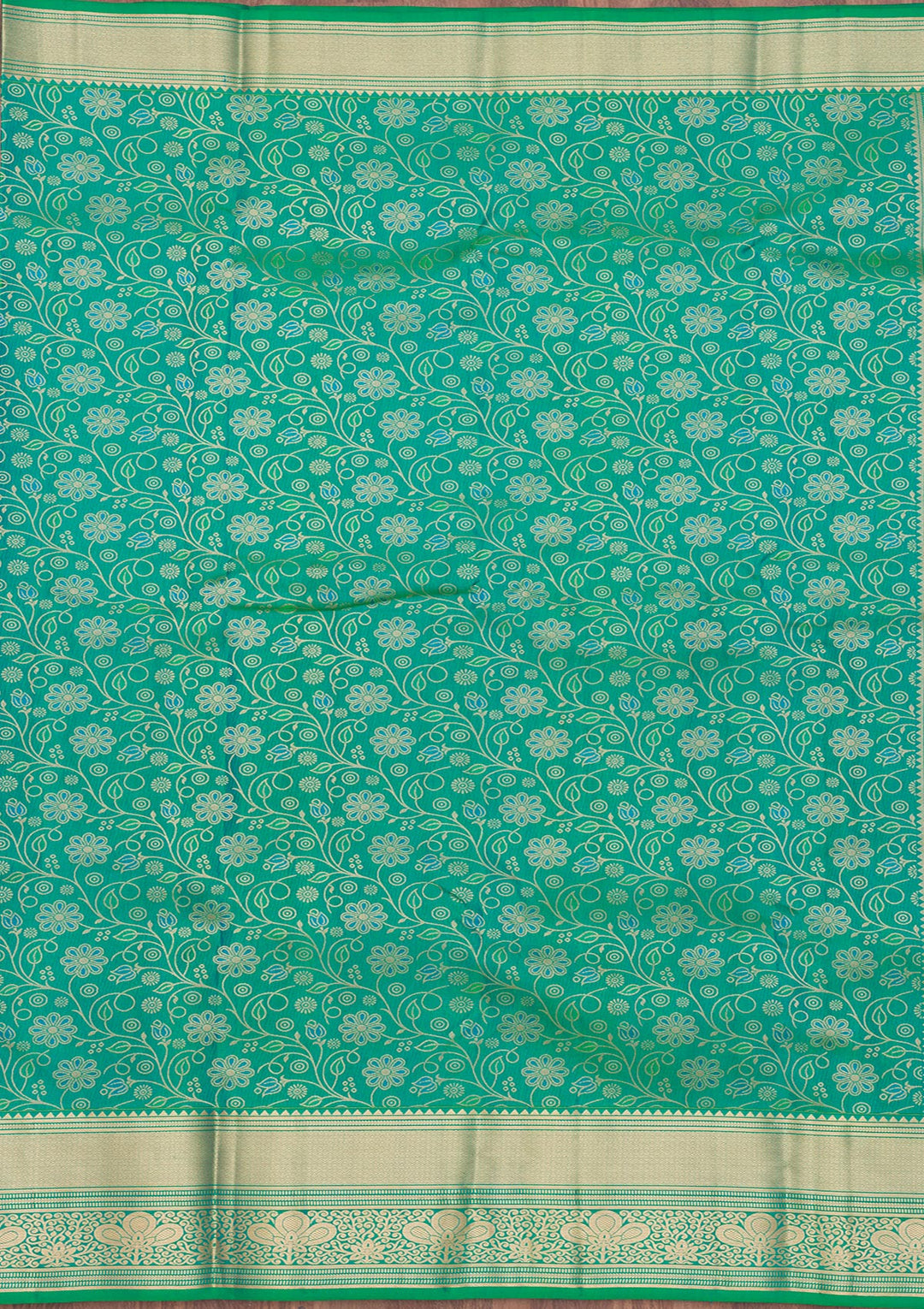 Sea Green Zariwork Pure Silk Saree
