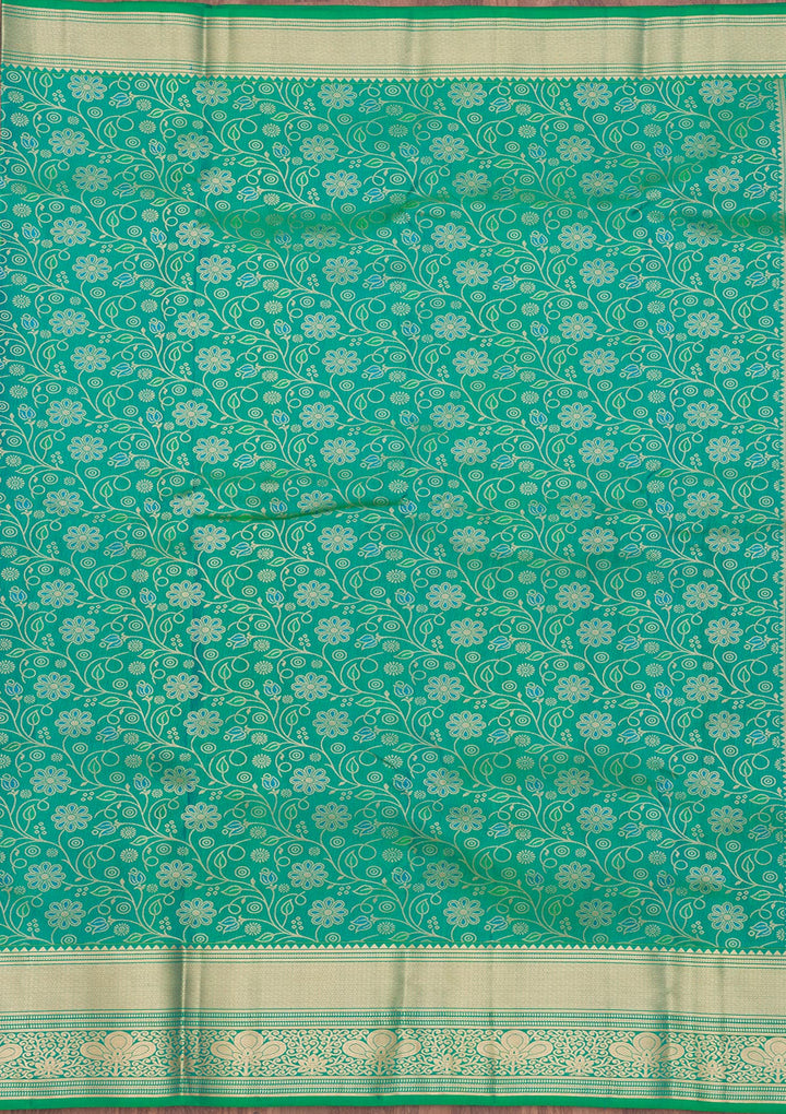 Sea Green Zariwork Pure Silk Saree