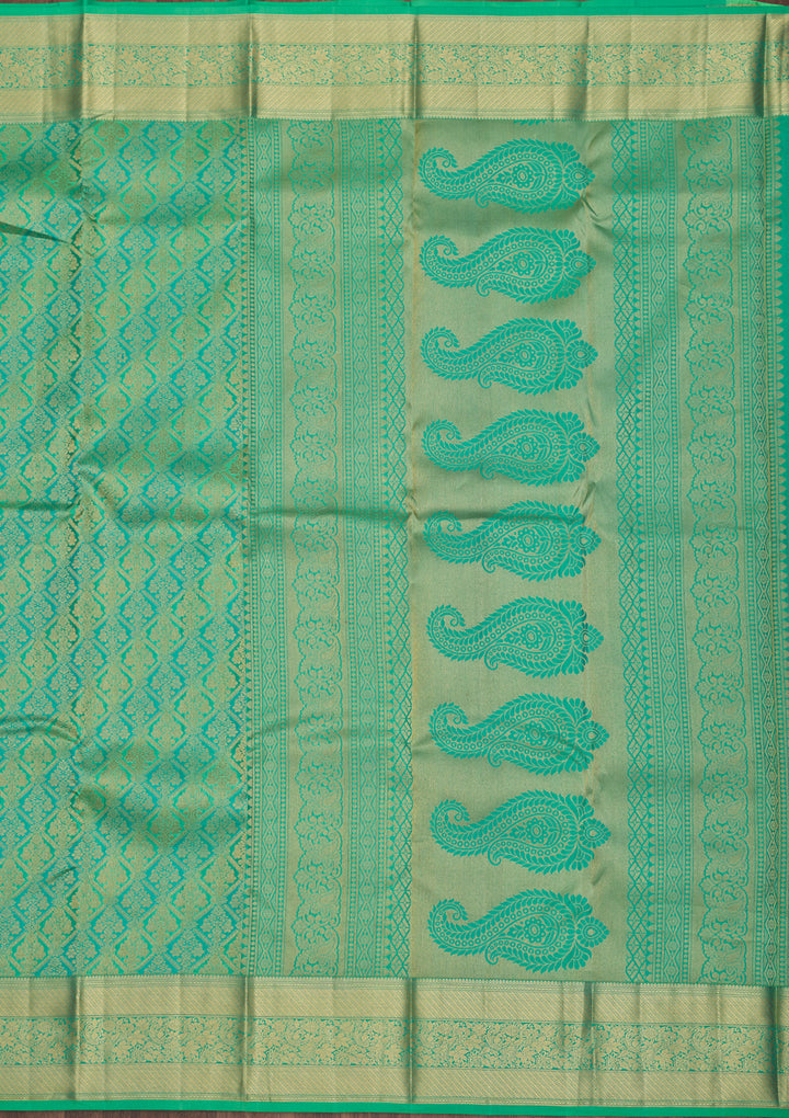 Sea Green Zariwork Pure Silk Saree