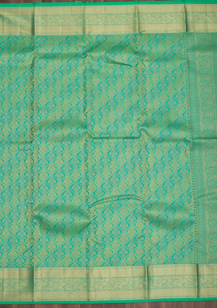 Sea Green Zariwork Pure Silk Saree