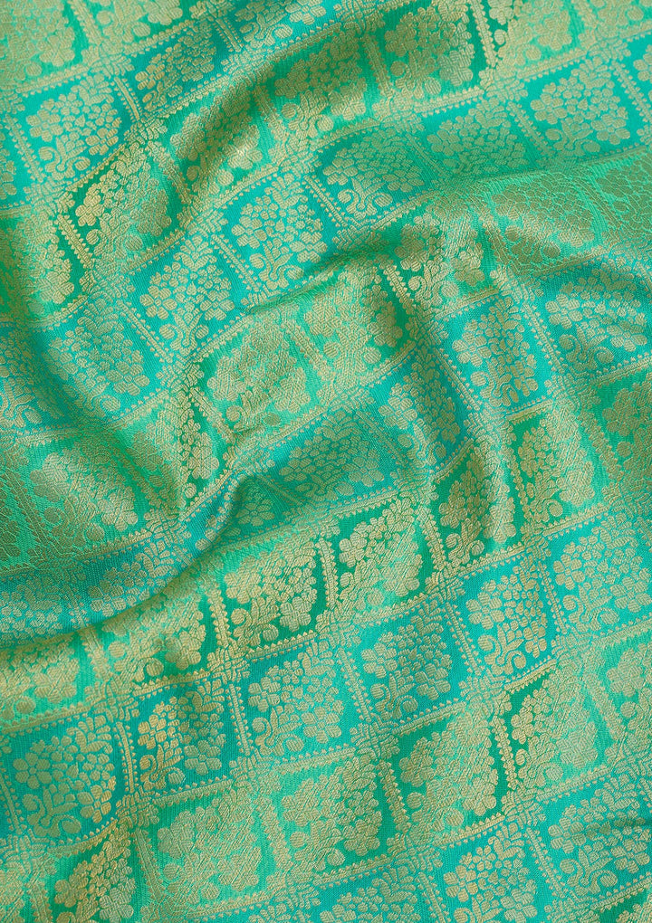 Sea Green Zariwork Pure Silk Saree