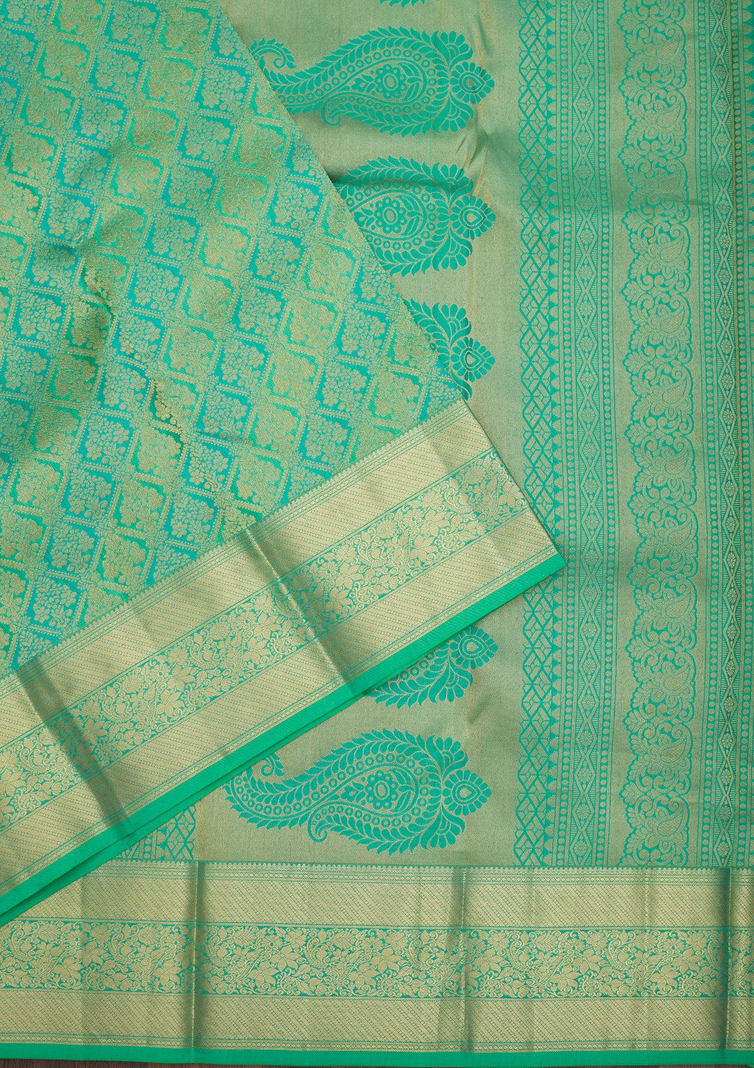 Sea Green Zariwork Pure Silk Saree
