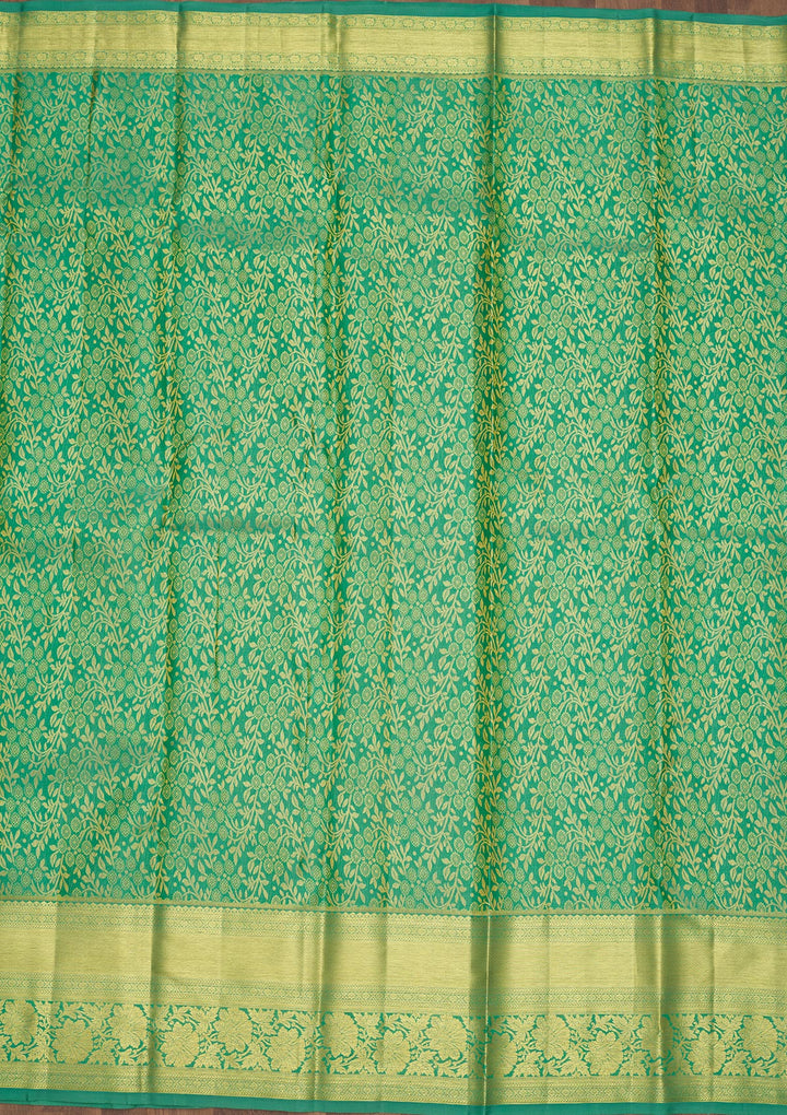 Sea Green Zariwork Pure Silk Saree