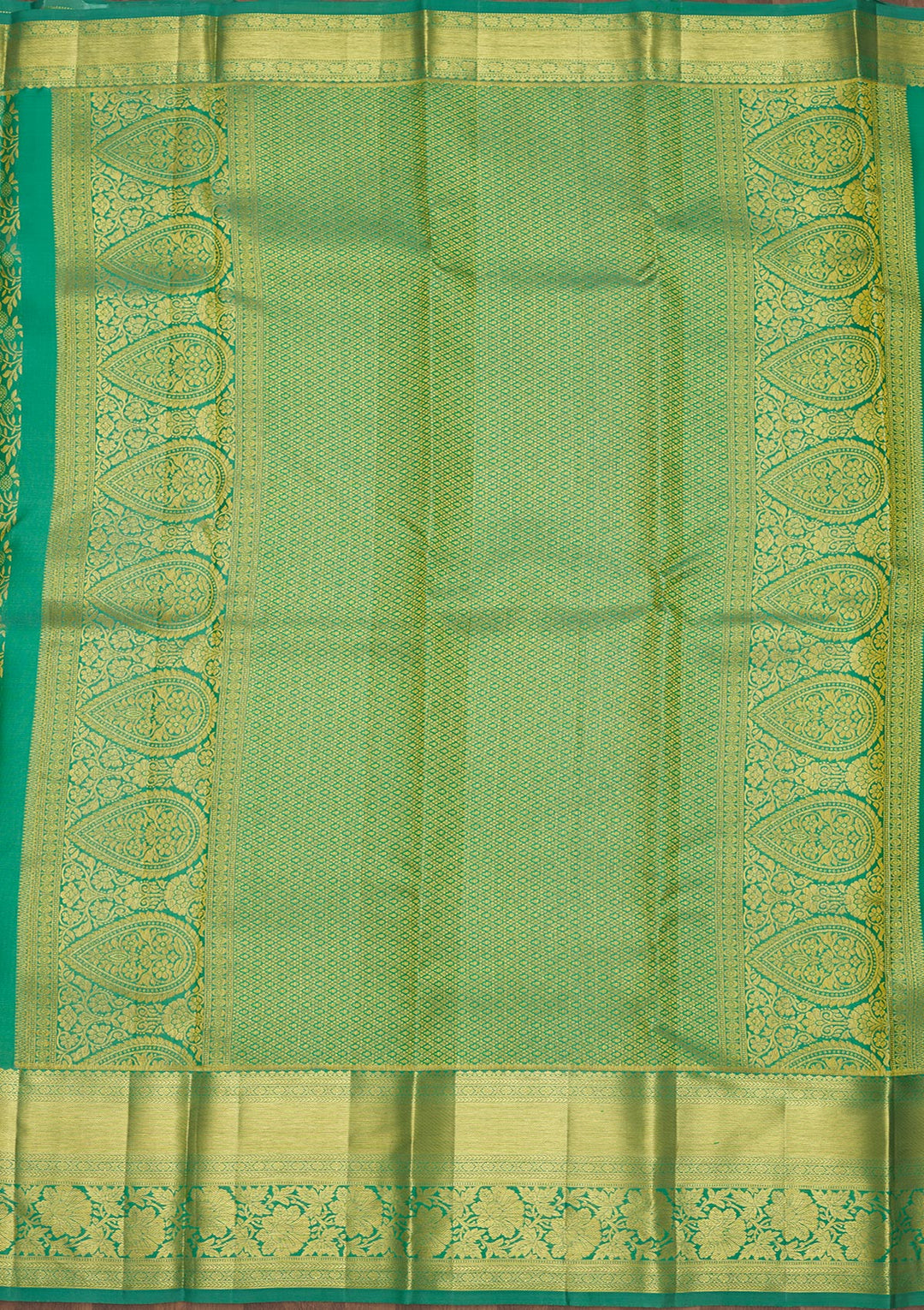 Sea Green Zariwork Pure Silk Saree