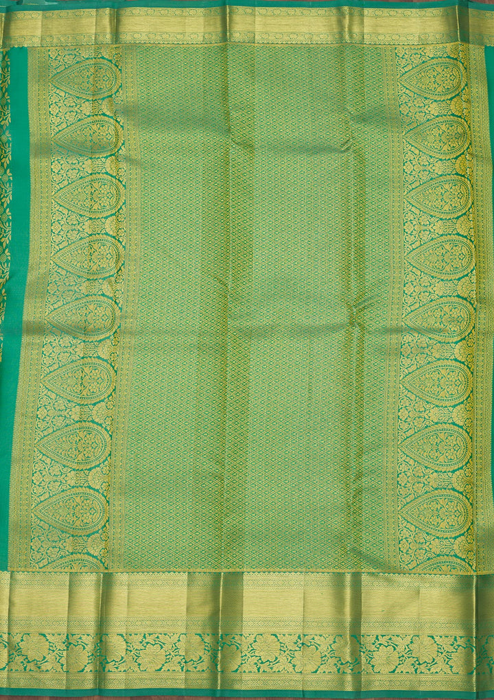 Sea Green Zariwork Pure Silk Saree