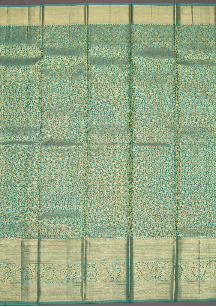 Sea Green Zariwork Pure Silk Saree