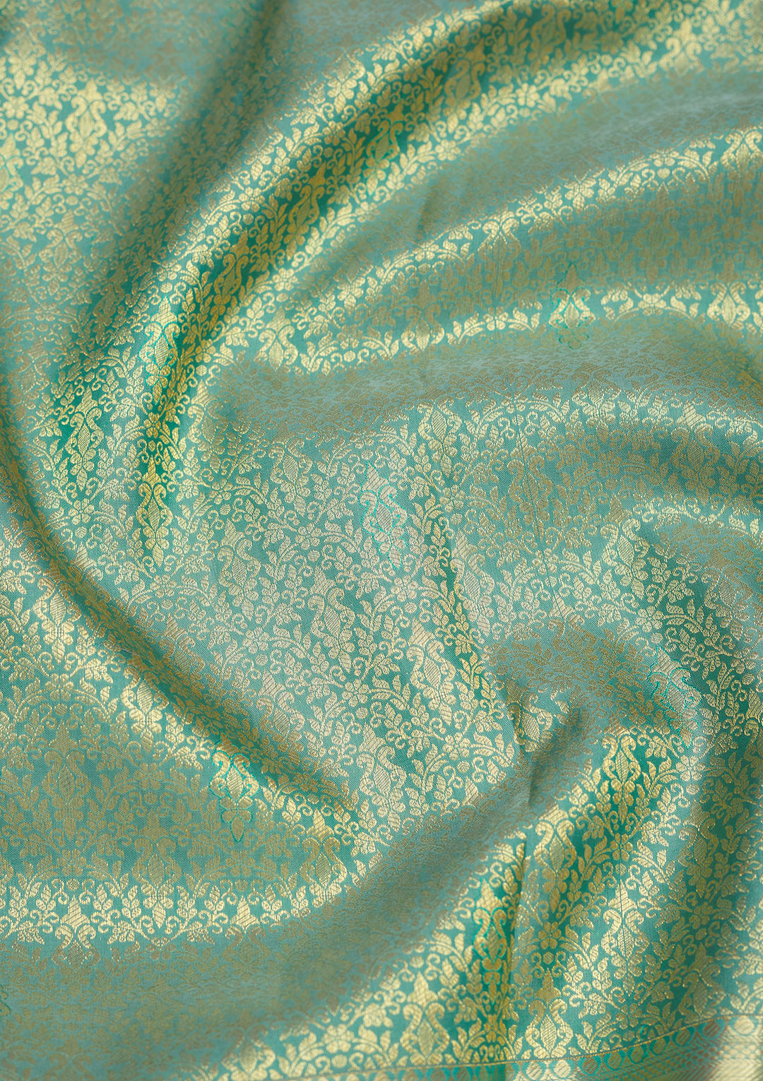 Sea Green Zariwork Pure Silk Saree