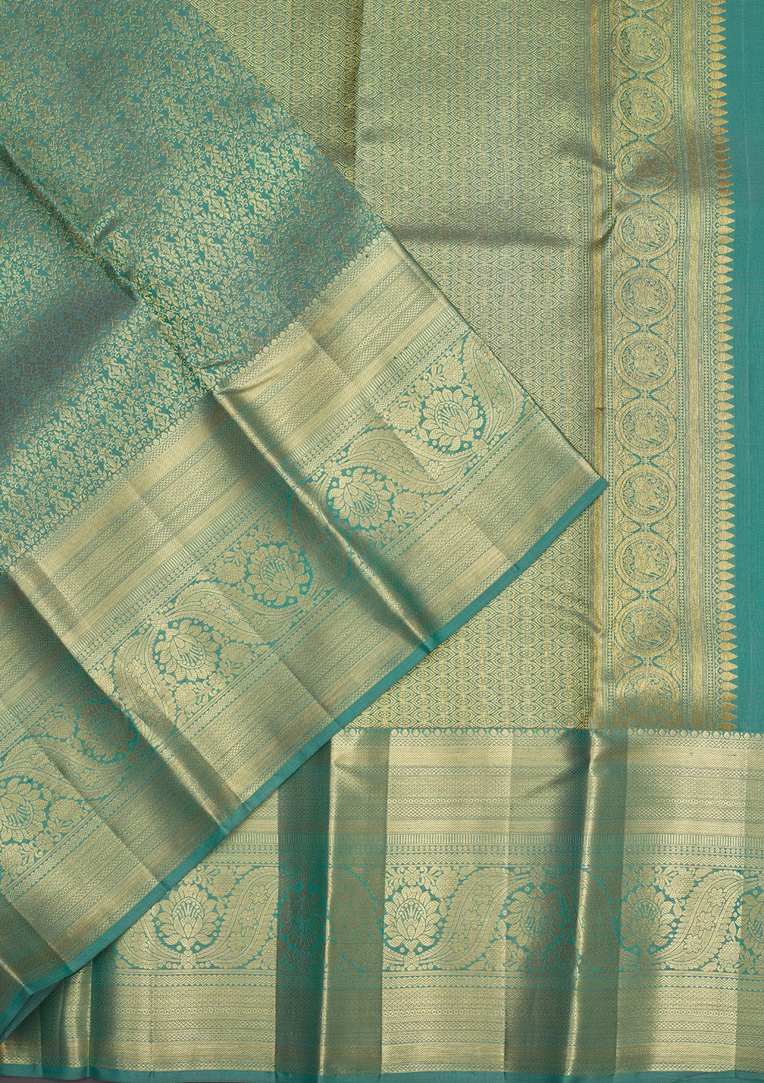 Sea Green Zariwork Pure Silk Saree