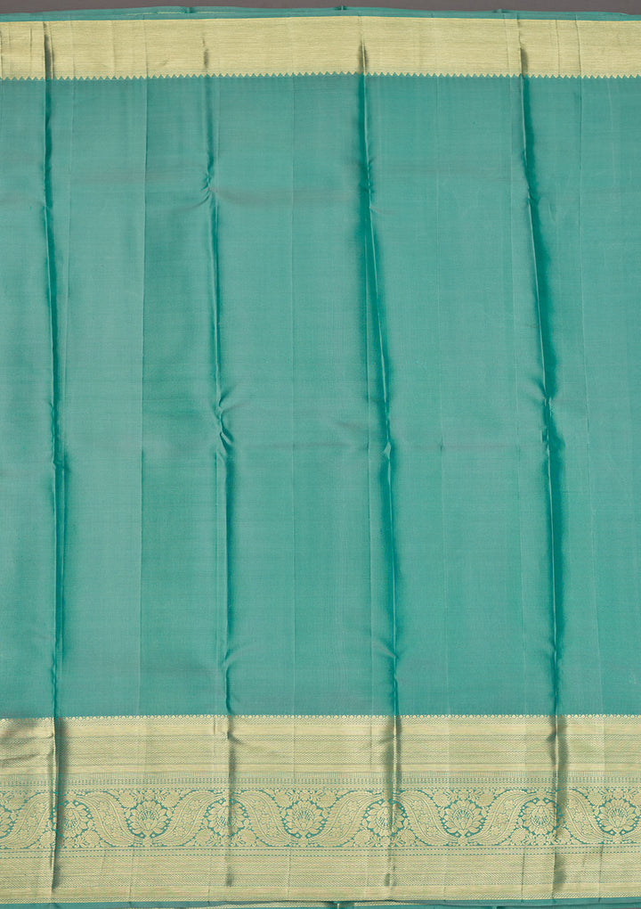 Sea Green Zariwork Pure Silk Saree