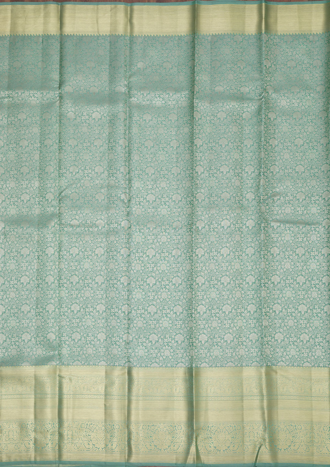 Sea Green Zariwork Pure Silk Saree