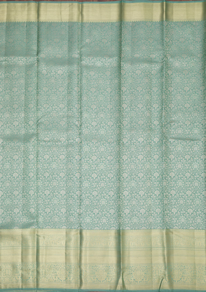 Sea Green Zariwork Pure Silk Saree