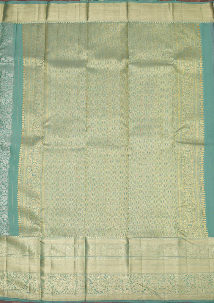 Sea Green Zariwork Pure Silk Saree