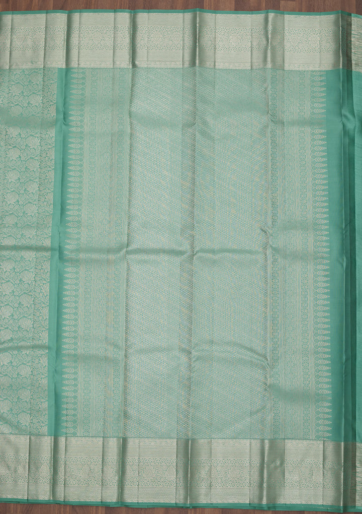Sea Green Zariwork Pure Silk Saree