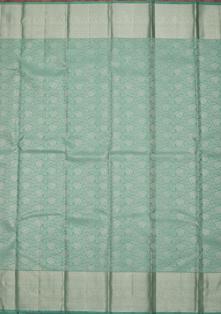 Sea Green Zariwork Pure Silk Saree