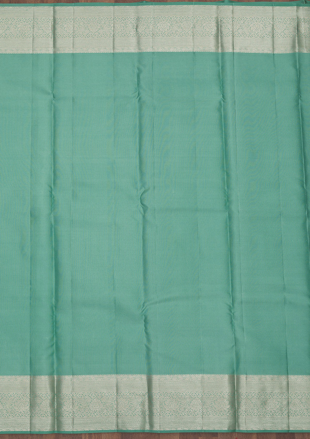 Sea Green Zariwork Pure Silk Saree
